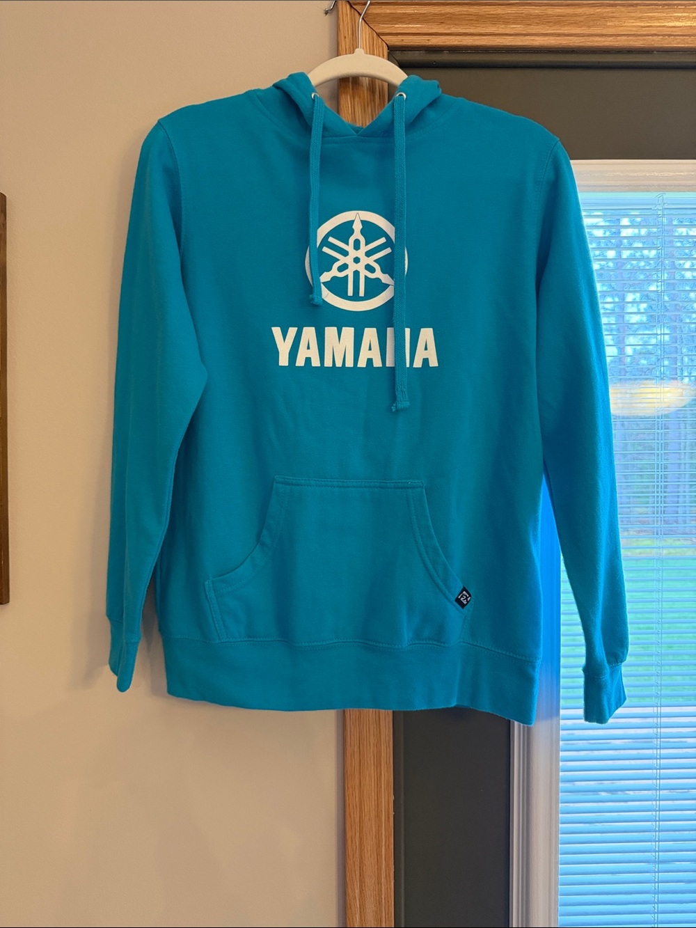 Yamaha Teal Pullover Hoodie with White Logo